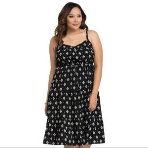 NWT Torrid Midi Dress Tank Geo Patterned Black 1 XL